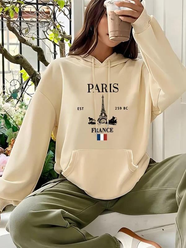 Eiffel Tower Letter Print Drop Shoulder Casual - Adult & Kids T-Shirts, Sweatshirts & Hoodies apparel design preview 1