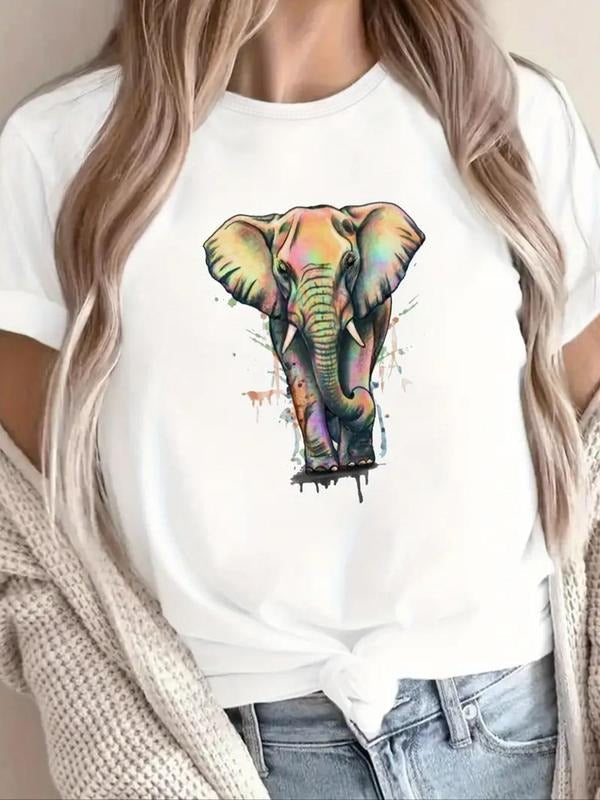 Elephant Print Round Neck Casual Short Sleeve Daily - Adult & Kids T-Shirts, Sweatshirts & Hoodies apparel design preview 1