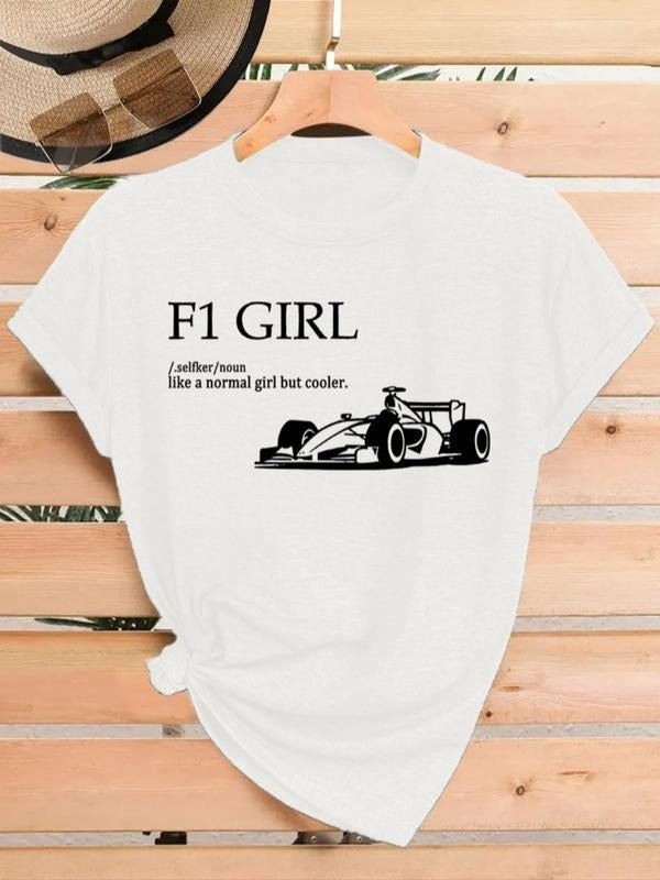 F1 Girl Round Neck Casual Crew Daily Vacation Outdoor - Adult & Kids T-Shirts, Sweatshirts & Hoodies apparel design preview 1