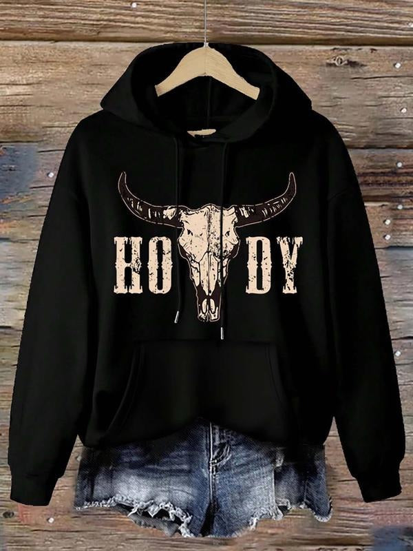 Fall Winter Hooded Warm Fleece Lined Cow Head Letter - Adult & Kids T-Shirts, Sweatshirts & Hoodies apparel design preview 1