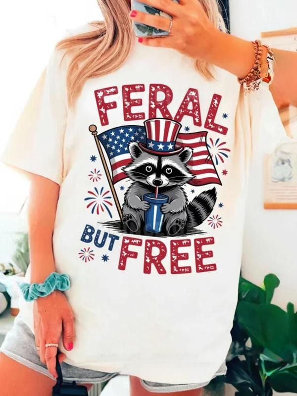 Ferals But Free Vintage American Flag Independence - Adult & Kids T-Shirts, Sweatshirts & Hoodies apparel design preview 1