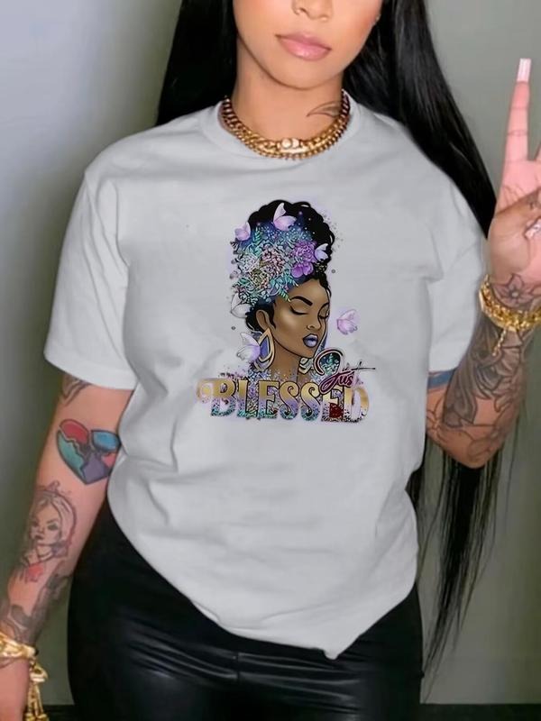 Figure Letter Print Round Neck Casual Crew Daily - Adult & Kids T-Shirts, Sweatshirts & Hoodies apparel design preview 1