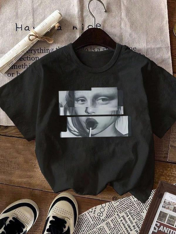 Figure Print Round NeckTee Casual Short Sleeve Daily - Adult & Kids T-Shirts, Sweatshirts & Hoodies apparel design preview 1