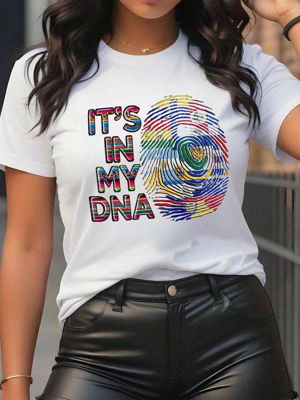 Fingerprint Letter Print Round Neck Casual Short - Adult & Kids T-Shirts, Sweatshirts & Hoodies apparel design preview 1