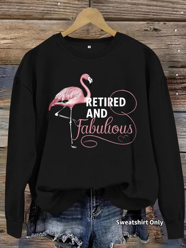 Flamingo Letter Print Crew Neck Casual Fall Winter - Adult & Kids T-Shirts, Sweatshirts & Hoodies apparel design preview 1
