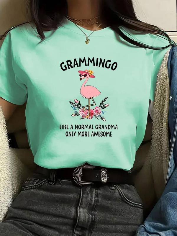 Flamingo Letter Print Crew Neck Short Sleeve Daily - Adult & Kids T-Shirts, Sweatshirts & Hoodies apparel design preview 1