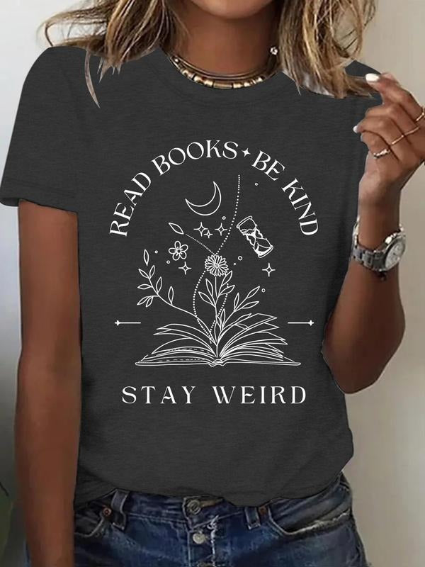 Floral Book Print Round Neck Casual Crew Daily - Adult & Kids T-Shirts, Sweatshirts & Hoodies apparel design preview 1