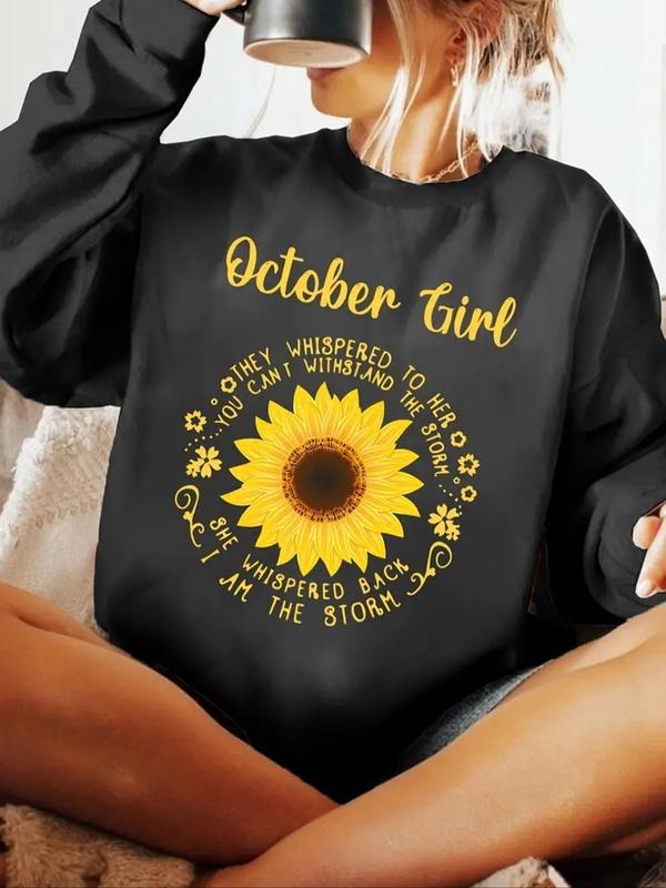 Floral Letter Print Crew Neck Casual Daily Clothes - Adult & Kids T-Shirts, Sweatshirts & Hoodies apparel design preview 1