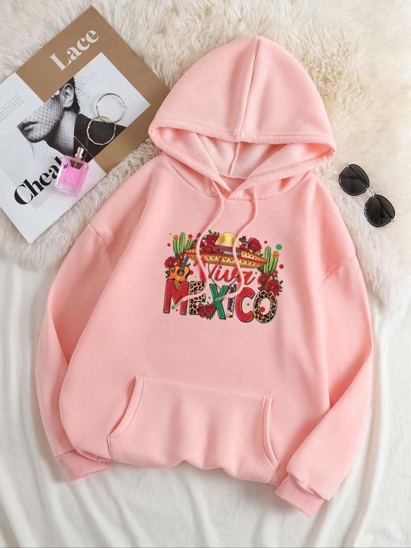Floral Letter Print Kangaroo Pocket Casual Hooded - Adult & Kids T-Shirts, Sweatshirts & Hoodies apparel design preview 1
