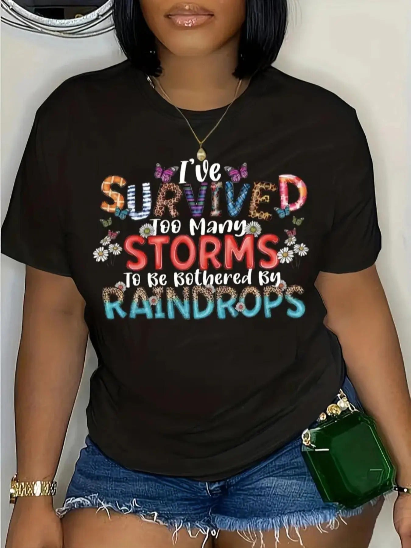 Floral Letter Print Round Neck Casual Short Sleeve - Adult & Kids T-Shirts, Sweatshirts & Hoodies apparel design preview 1