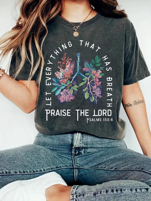 Floral Letter Print Round Neck Casual Crew Daily - Adult & Kids T-Shirts, Sweatshirts & Hoodies apparel design preview 1