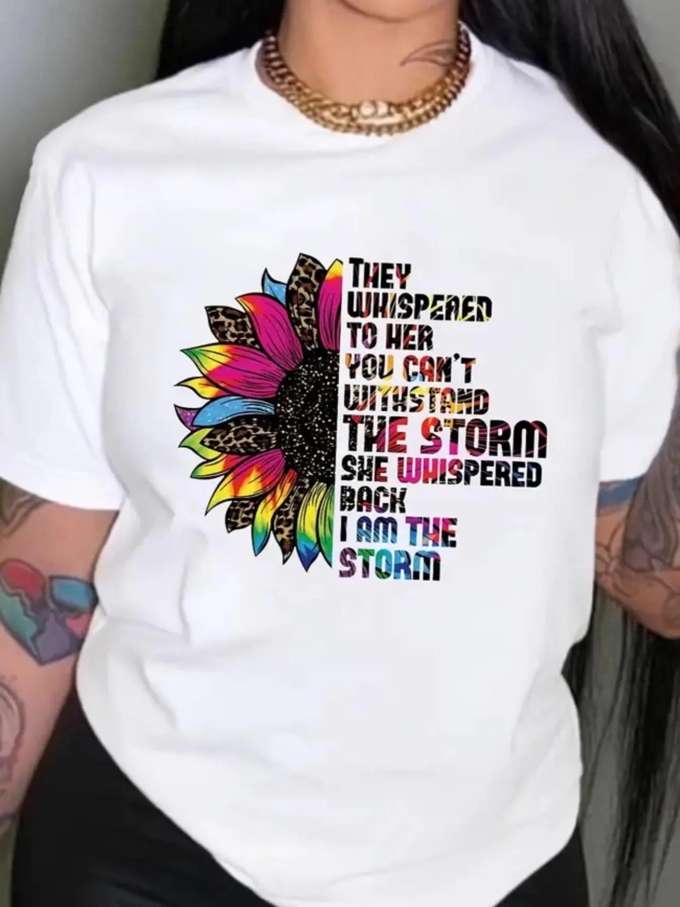 Floral Letter Print Short Sleeve Round Neck Casual - Adult & Kids T-Shirts, Sweatshirts & Hoodies apparel design preview 1