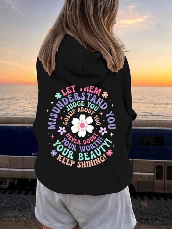 Floral Star Print Drop Shoulder Casual Letter - Adult & Kids T-Shirts, Sweatshirts & Hoodies apparel design preview 1