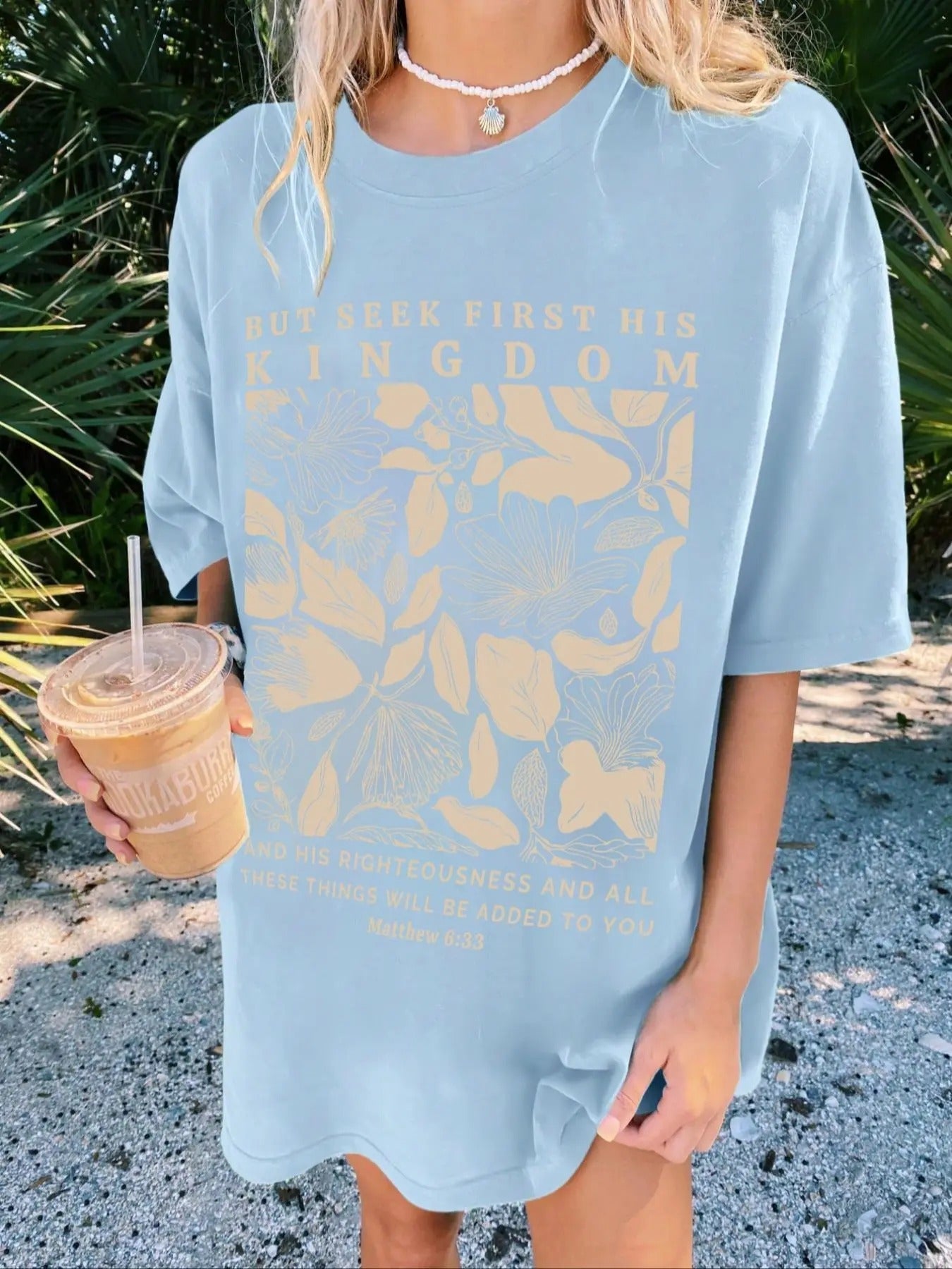 Floral Print Round Neck Vintage Drop Shoulder Half - Adult & Kids T-Shirts, Sweatshirts & Hoodies apparel design preview 1