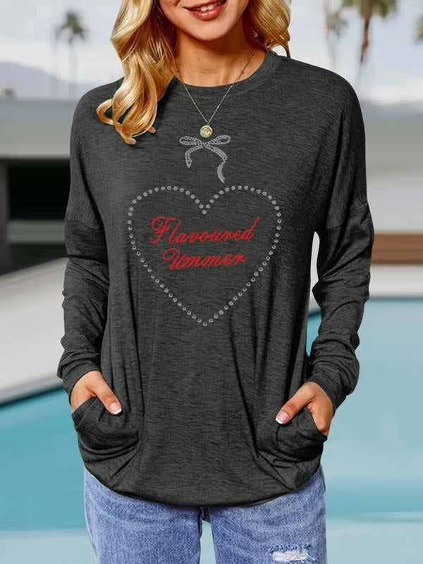 Floral Heart Print Round Neck Casual Loose Fit Spring - Adult & Kids T-Shirts, Sweatshirts & Hoodies apparel design preview 1