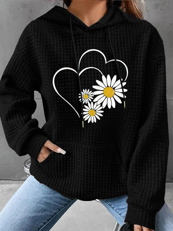 Floral Hooded Pocket Fall Winter Casual Top - Adult & Kids T-Shirts, Sweatshirts & Hoodies apparel design preview 1