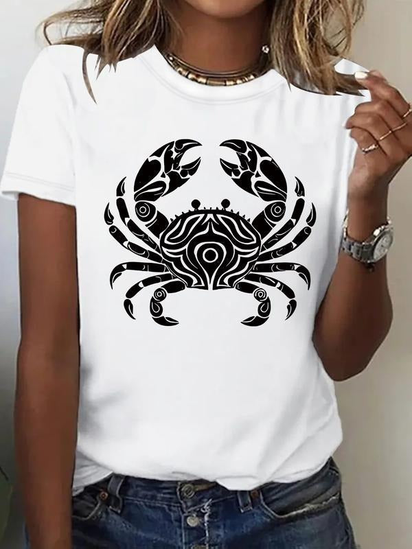 Floral Print Casual Summer Top Round Neck Short - Adult & Kids T-Shirts, Sweatshirts & Hoodies apparel design preview 1