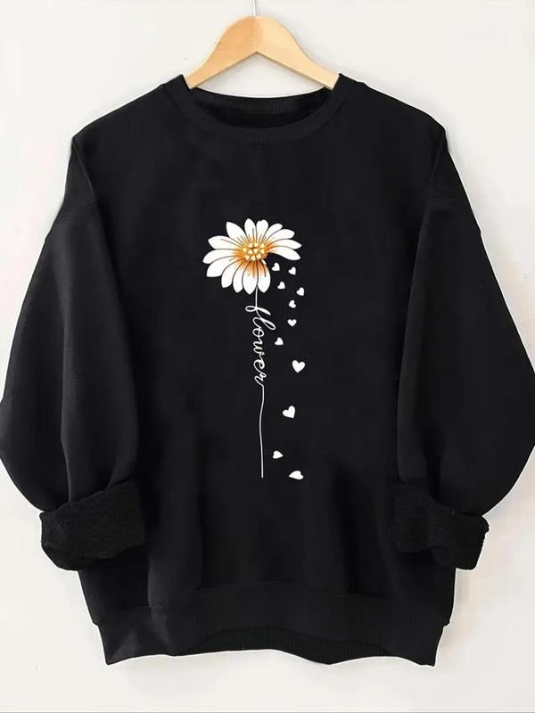 Floral Print Drop Shoulder 2024 New Casual Crew Neck - Adult & Kids T-Shirts, Sweatshirts & Hoodies apparel design preview 1