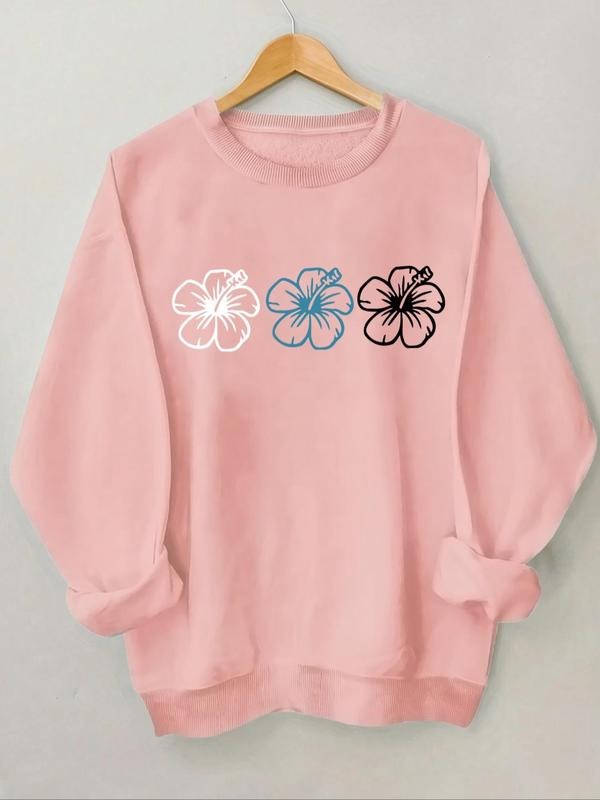 Floral Print Round Neck Casual Crew Daily All Seasons - Adult & Kids T-Shirts, Sweatshirts & Hoodies apparel design preview 1
