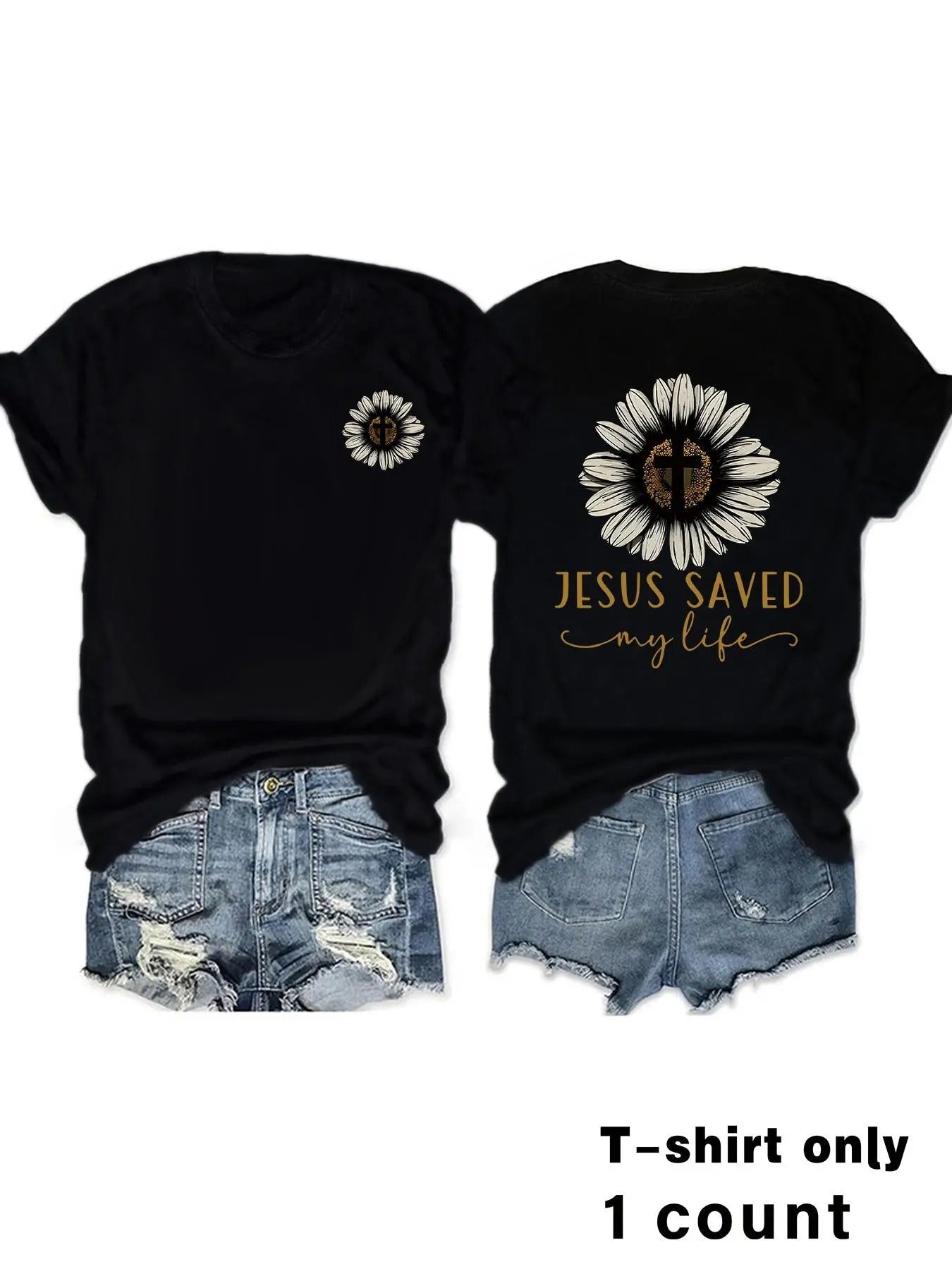 Floral Print Round Neck Casual Crew Short Sleeve - Adult & Kids T-Shirts, Sweatshirts & Hoodies apparel design preview 1