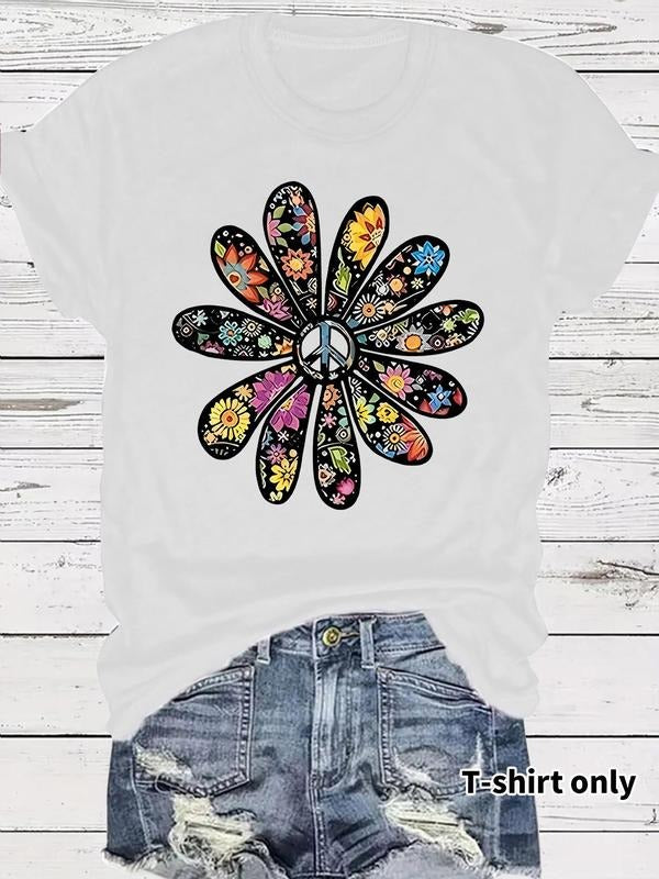 Floral Print Round Neck Vintage Casual Short Sleeve - Adult & Kids T-Shirts, Sweatshirts & Hoodies apparel design preview 1