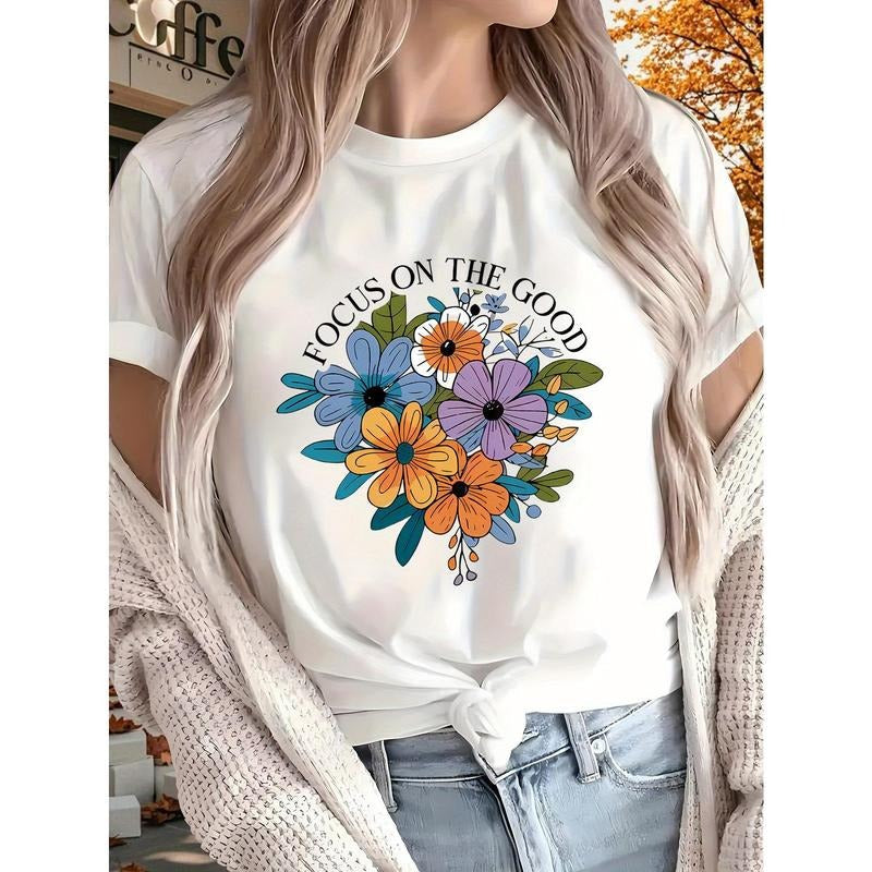 Floral Print Round Neck Short Sleeve Comfort Machine - Adult & Kids T-Shirts, Sweatshirts & Hoodies apparel design preview 1