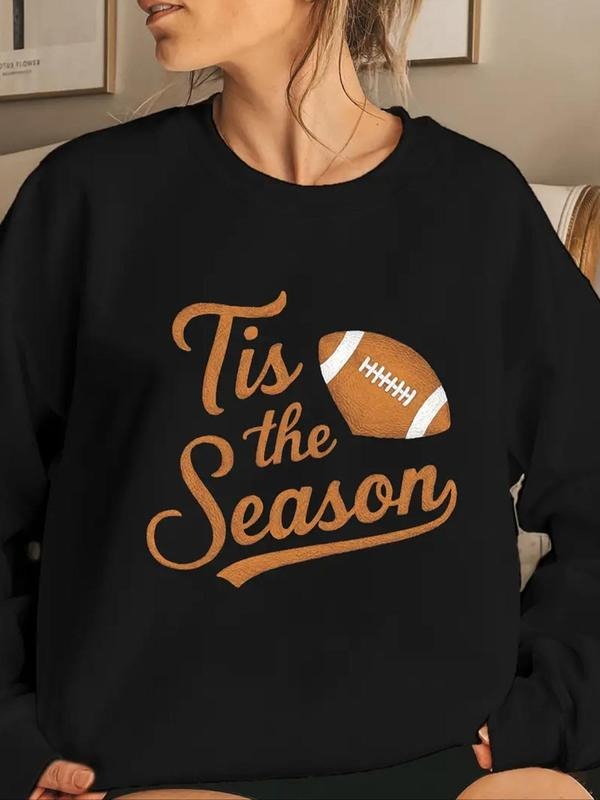 Football Letter Print Drop Shoulder Casual Round Neck - Adult & Kids T-Shirts, Sweatshirts & Hoodies apparel design preview 1