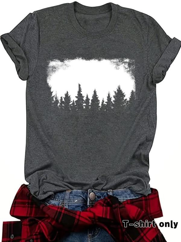 Forest Print Round Neck Casual Short Sleeve Crew - Adult & Kids T-Shirts, Sweatshirts & Hoodies apparel design preview 1