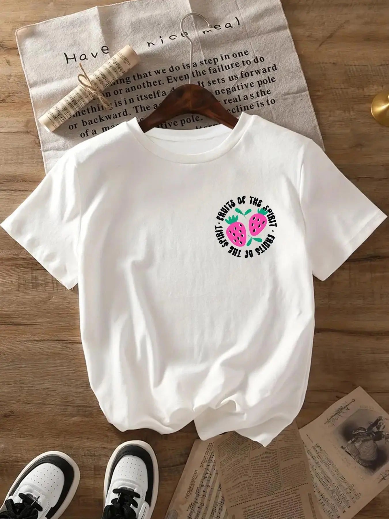 Fruits Letter Print Round Neck Short Sleeve Crew - Adult & Kids T-Shirts, Sweatshirts & Hoodies apparel design preview 1