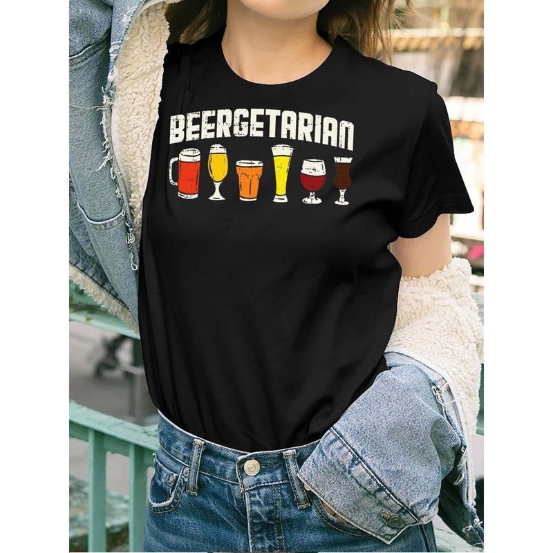 Funny Beergetarian Beer Lover Pun Casual Short Sleeve - Adult & Kids T-Shirts, Sweatshirts & Hoodies apparel design preview 1
