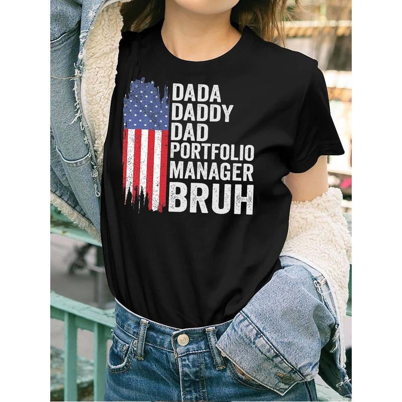 Funny Patriotic "Dada Daddy Dad Portfolio Manager - Adult & Kids T-Shirts, Sweatshirts & Hoodies apparel design preview 1