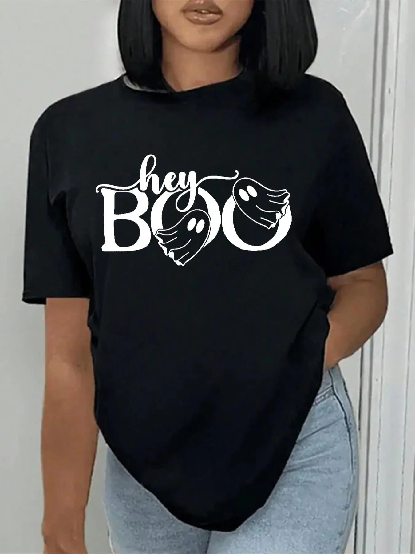 Ghost Letter Print Round Neck Vintage Casual Short - Adult & Kids T-Shirts, Sweatshirts & Hoodies apparel design preview 1