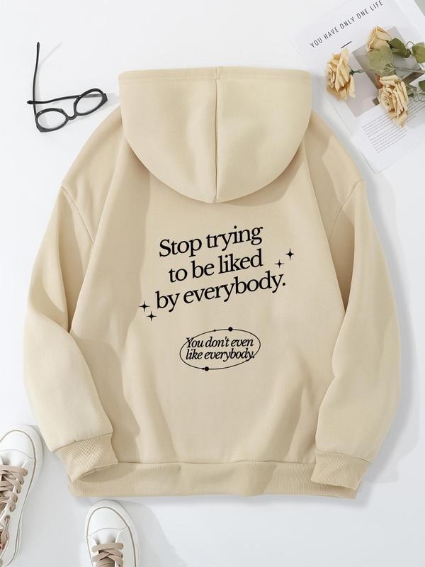 Letter Print Drawstring Pocket Casual Hooded Fall - Adult & Kids T-Shirts, Sweatshirts & Hoodies apparel design preview 1