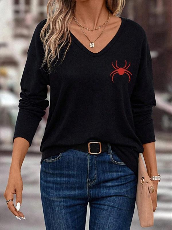 Print V Neck Casual Fall Winter Top Daily - Adult & Kids T-Shirts, Sweatshirts & Hoodies apparel design preview 1