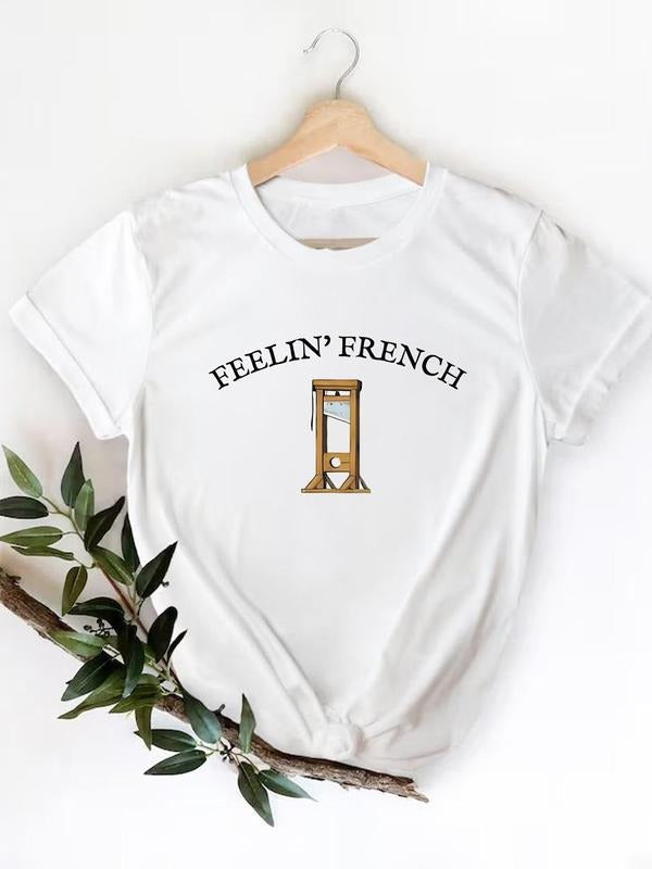 Guillotine Print Round Neck Vintage Casual Short - Adult & Kids T-Shirts, Sweatshirts & Hoodies apparel design preview 1