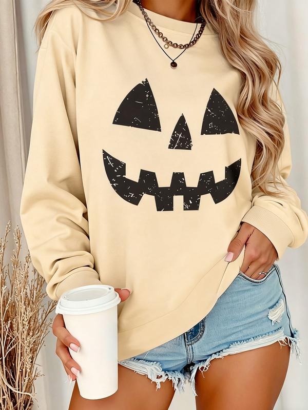 Halloween Expression Print Casual Loose Fit Fall - Adult & Kids T-Shirts, Sweatshirts & Hoodies apparel design preview 1