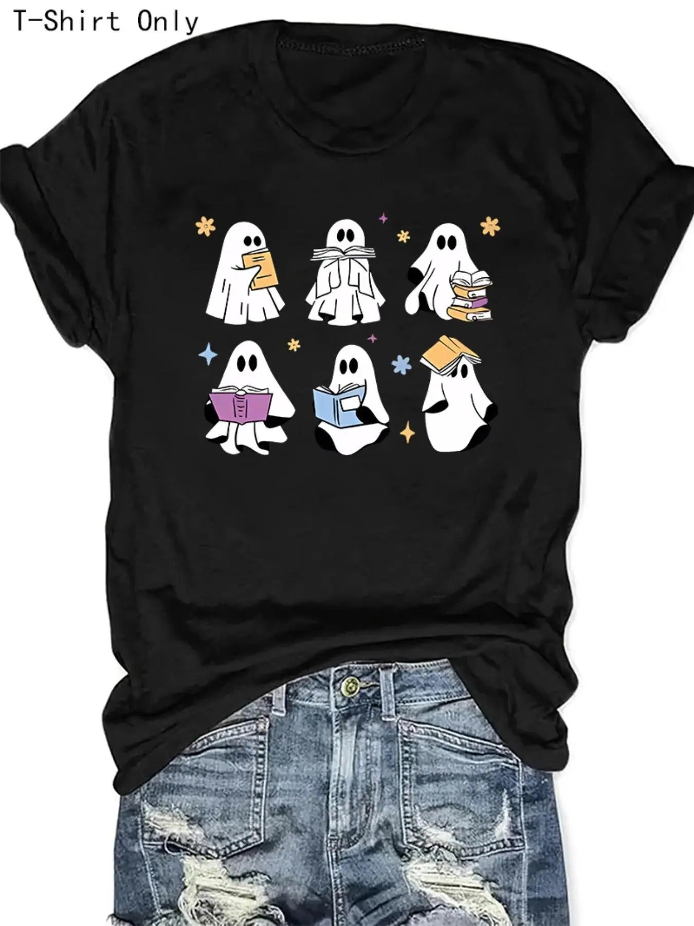 Halloween Ghost Print Round Neck Casual Short Sleeve - Adult & Kids T-Shirts, Sweatshirts & Hoodies apparel design preview 1