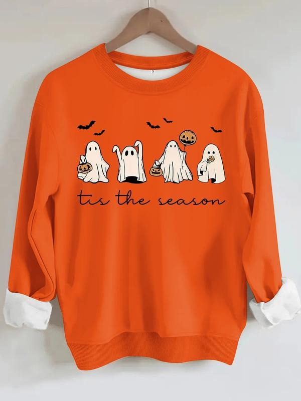 Halloween Cute Ghost Pumpkin Bat Print 'Tis Season' - Adult & Kids T-Shirts, Sweatshirts & Hoodies apparel design preview 1