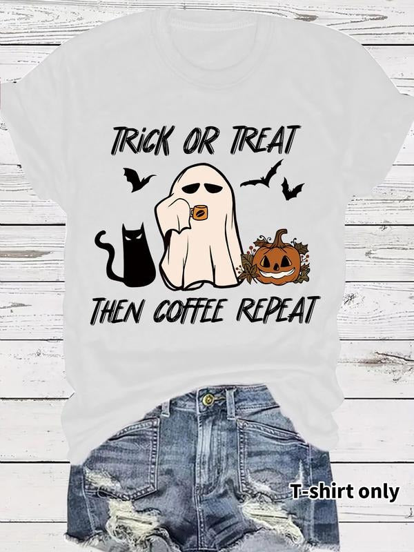 Halloween Print Casual Summer Top Round Neck Short - Adult & Kids T-Shirts, Sweatshirts & Hoodies apparel design preview 1