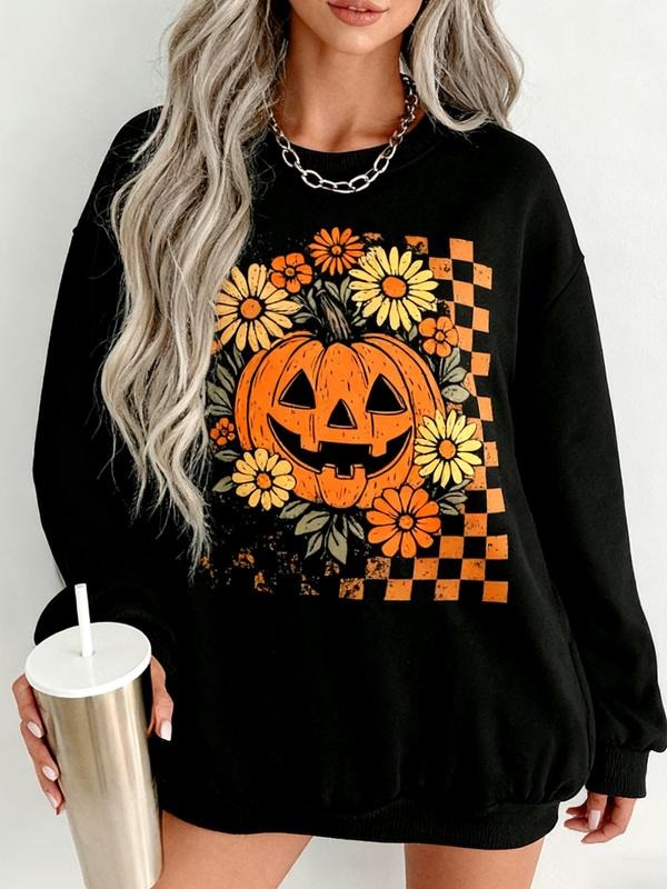 Halloween Pumpkin Print Casual Fitted Round Neck Fall - Adult & Kids T-Shirts, Sweatshirts & Hoodies apparel design preview 1
