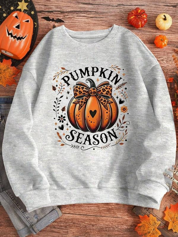 Halloween Pumpkin Print Casual Fitted Round Neck - Adult & Kids T-Shirts, Sweatshirts & Hoodies apparel design preview 1