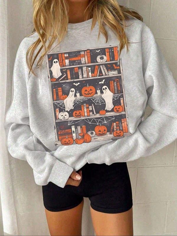 Halloween Pumpkin Print Casual Fall Fitted Round Neck - Adult & Kids T-Shirts, Sweatshirts & Hoodies apparel design preview 1