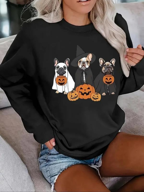 Halloween Themed Cartoon Dog Pumpkin Print Drop - Adult & Kids T-Shirts, Sweatshirts & Hoodies apparel design preview 1