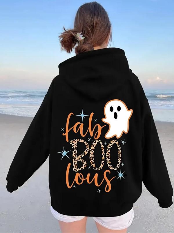 Halloween Themed Ghost Letter Print Drop Shoulder - Adult & Kids T-Shirts, Sweatshirts & Hoodies apparel design preview 1