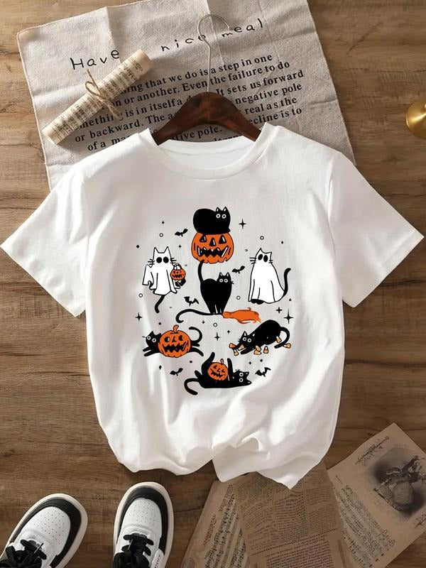 Halloween Themed Ghost Pumpkin Print Short Sleeve - Adult & Kids T-Shirts, Sweatshirts & Hoodies apparel design preview 1