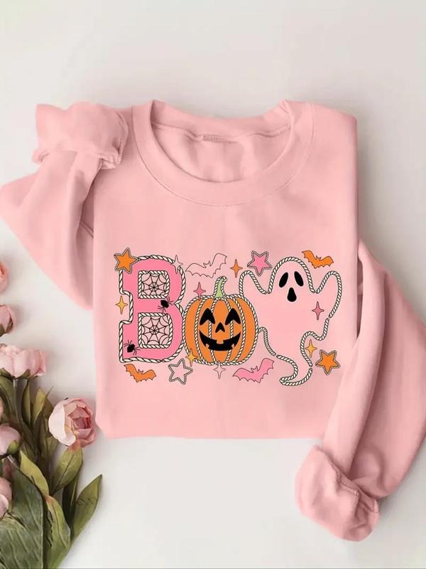 Halloween Themed Letter Print Casual Crew Neck Fall - Adult & Kids T-Shirts, Sweatshirts & Hoodies apparel design preview 1