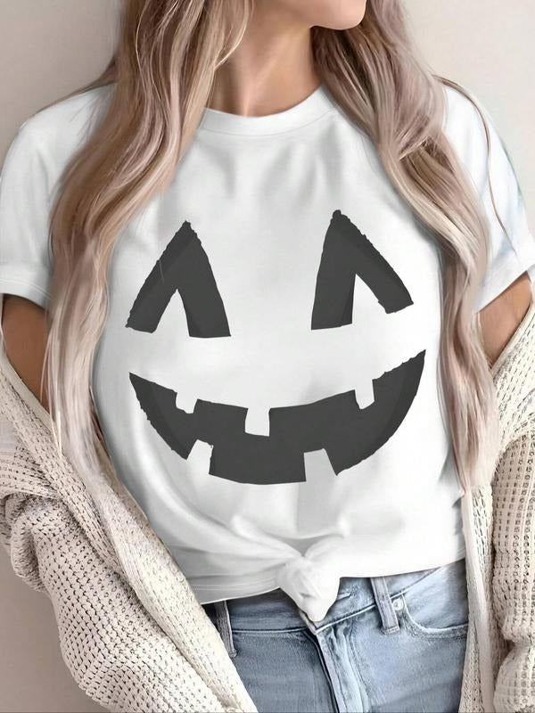 Halloween Themed Smile Face Print Round Neck Casual - Adult & Kids T-Shirts, Sweatshirts & Hoodies apparel design preview 1