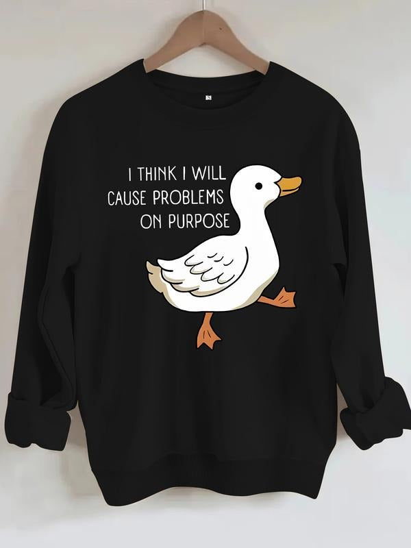 Happy Duck Print Casual Round Neck Soft Fall Winter - Adult & Kids T-Shirts, Sweatshirts & Hoodies apparel design preview 1
