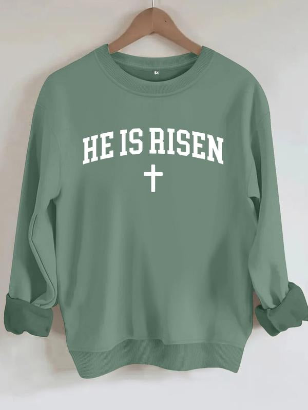 He Is Risen Letter Print Cross Pattern Top Graduation - Adult & Kids T-Shirts, Sweatshirts & Hoodies apparel design preview 1