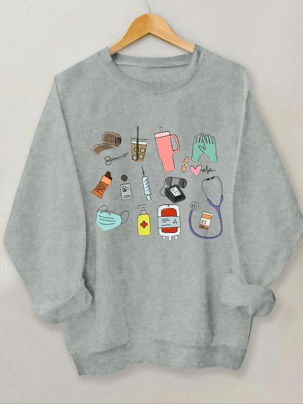Healthcare Essentials Print Round Neck Casual Crew - Adult & Kids T-Shirts, Sweatshirts & Hoodies apparel design preview 1